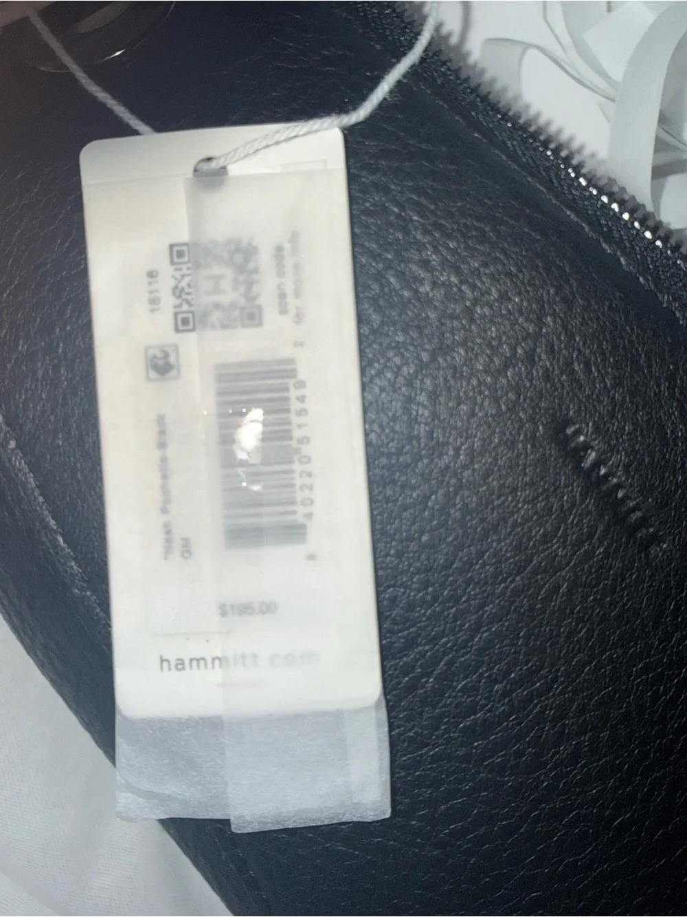 Hammitt Black Leather Zip Wristlet with Silver Hardware